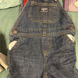 Fleece lined denim overalls